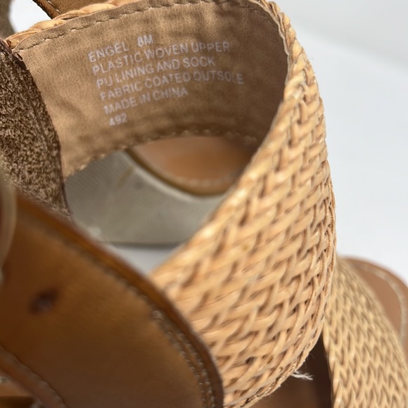 Steve Madden Wedge Sandal High Tan Size 8 Weave Strap - Picture 7 of 12